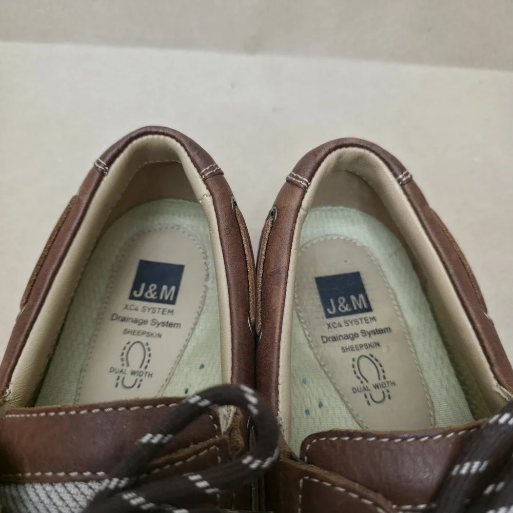 Johnston & Murphy (Sz 8.5 M) Brown Leather Boat Shoes Water Resistant Drainage